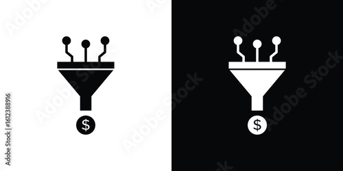 Sales funnel icon elements vector illustration. flat style sign vector.