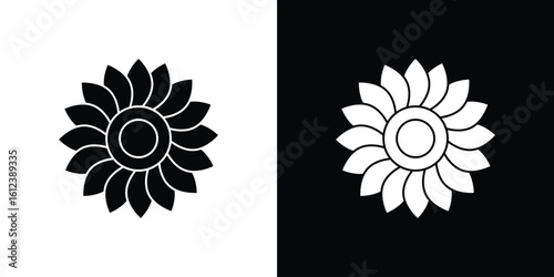 Sunflower icon elements vector illustration. flat style sign vector.