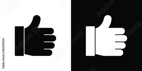 Thumb up icon elements vector illustration. flat style sign vector.