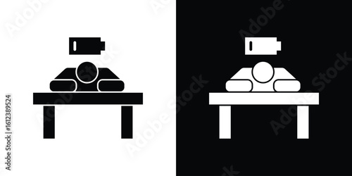 Tired person icon elements vector illustration. flat style sign vector.