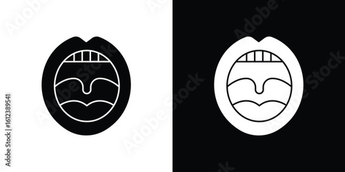 Tonsillitis icon elements vector illustration. flat style sign vector.