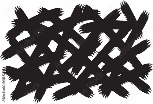 Bold brushstroke abstract composition in black on white background perfect for modern designs