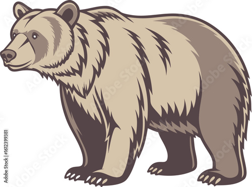 grizzly bear pose nature design
