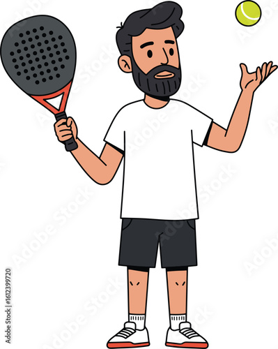 Man playing paddle tennis Illustration