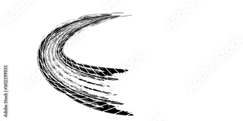 Grunge tire tracks, brake marks. Tire tread, wheel texture, tire marks - auto racing, motocross, drift, rally, off-road, and more.