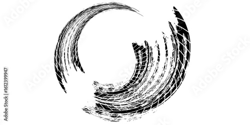 Grunge tire tracks, brake marks. Tire tread, wheel texture, tire marks - auto racing, motocross, drift, rally, off-road, and more.