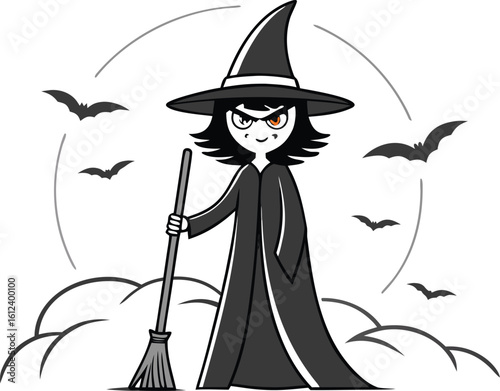 witch character isolated spooky illustration
