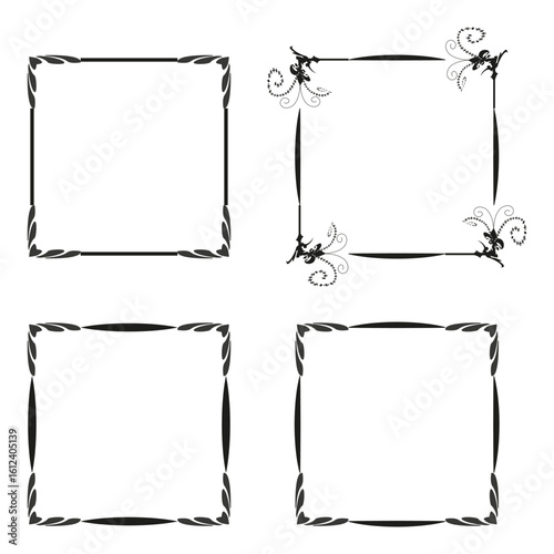 Simple frame icon. Clean border symbol. Black outline shape. Vector flat design.