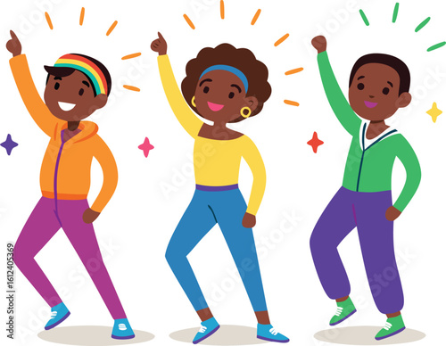 party dancers vector icon minimal illustration on white