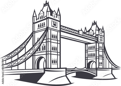 london tower bridge vector illustration transparent background