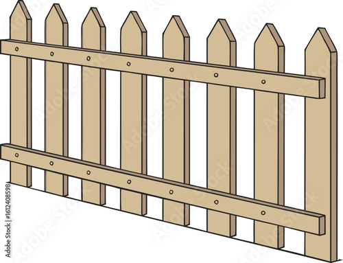 wooden fence boundary vector illustration transparent background