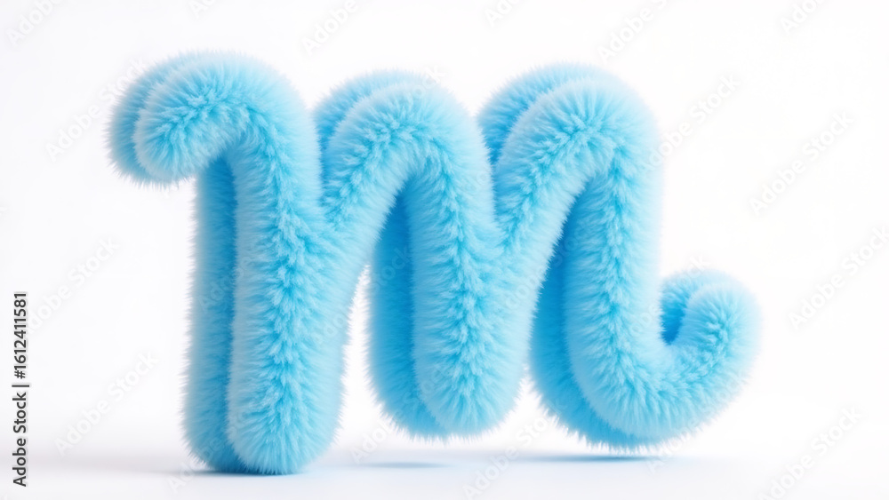 Fototapeta premium Fluffy blue letter 