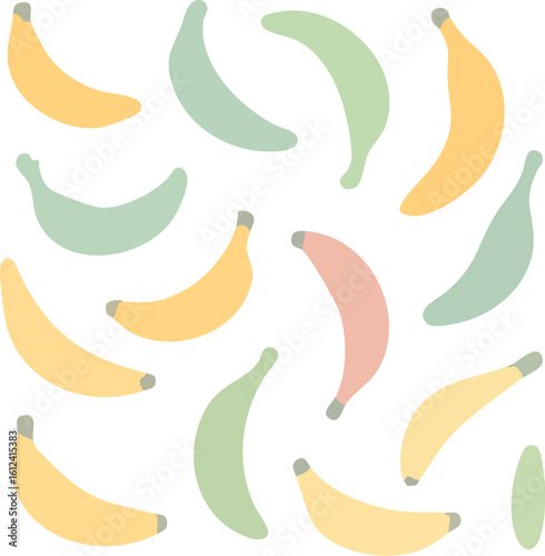 Colorful pastel banana fruit seamless pattern illustration 2.