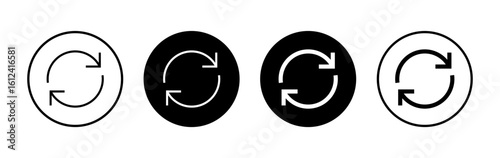 Refresh icon symbol for apps and websites. Reload sign and symbol. Update icon.