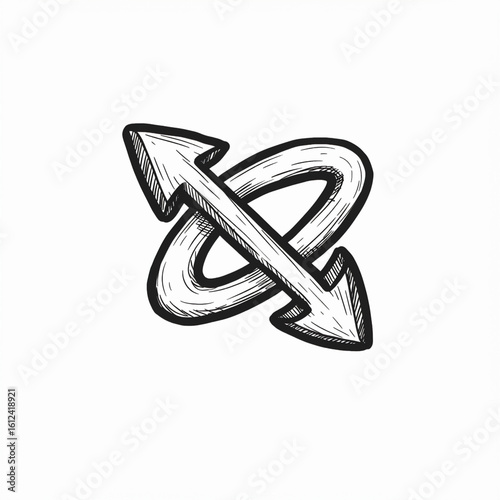 Hand-drawn circular rotation arrows illustration