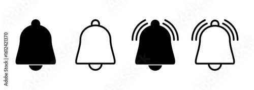 Bell icon logo design. Notification sign and symbol for web site design