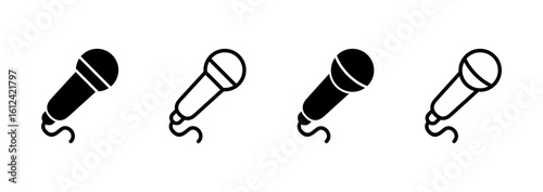 Microphone icon logo design. karaoke sign and symbol