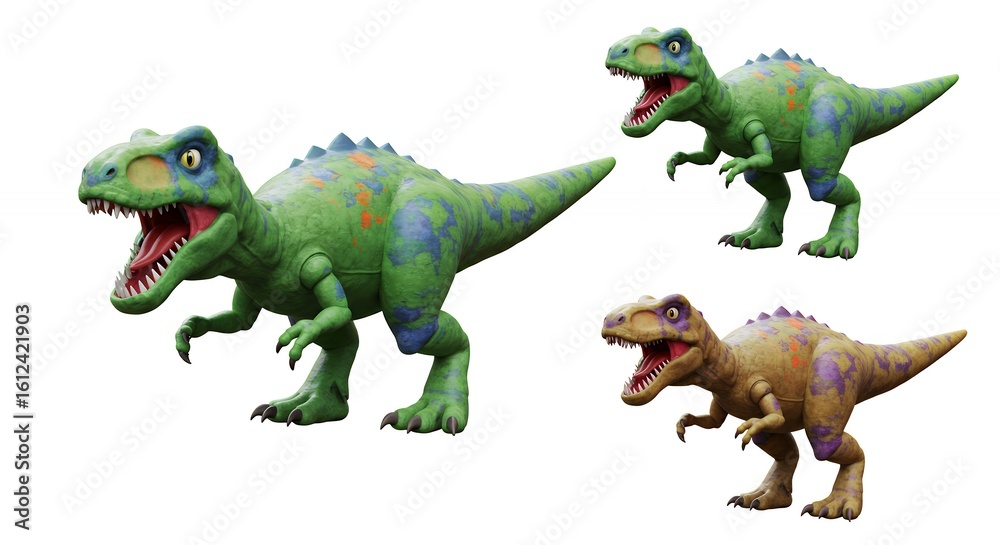 Obraz premium Colorful dinosaur figures for childrens educational use