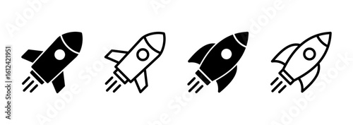 Rocket icon logo design. Startup sign and symbol. rocket launcher icon
