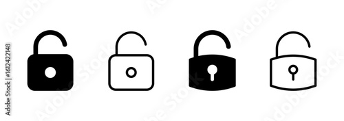 Unlock icon logo design. Unlock sign and symbol. unlocked padlock icon