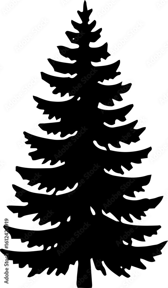 Obraz premium Tree Silhouette A Classic Evergreen Image of Beauty