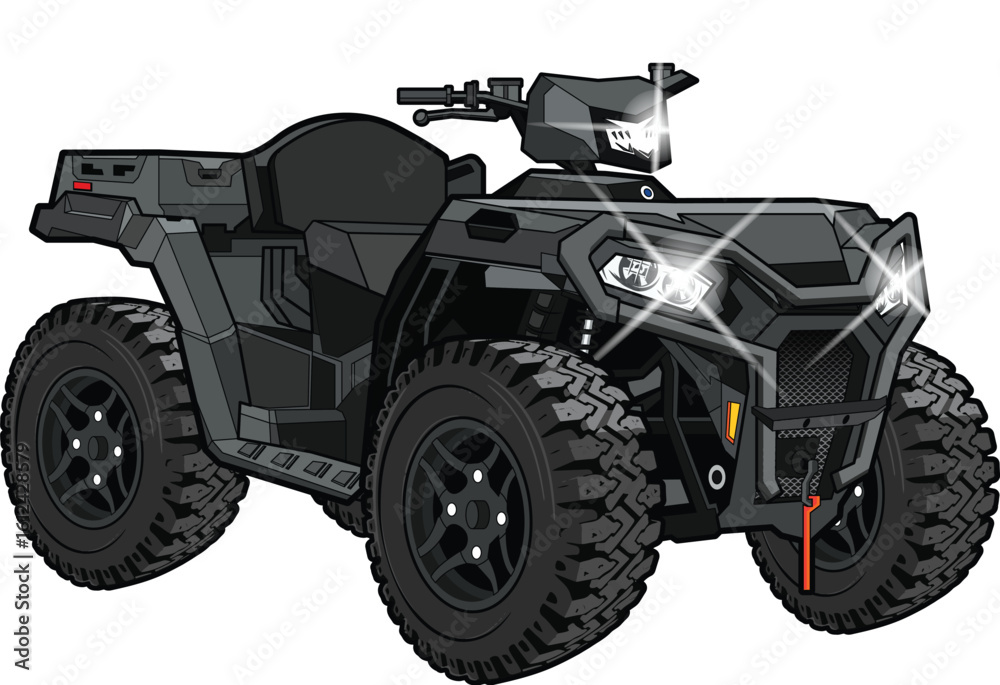 Fototapeta premium All-Terrain Vehicle (ATV) Vector Illustration – Off-Road 4x4 Quad Bike