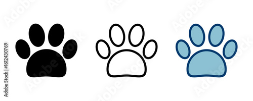 Paw icon vector isolated on white background. Paw Print icon