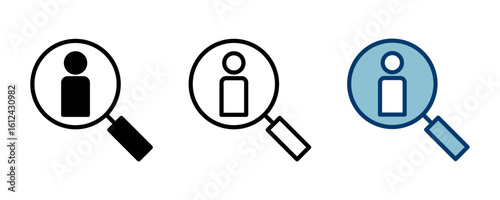 Hiring icon vector isolated on white background. Human resources concept. Recruitment. Search job vacancy icon. Hire. Find people icon