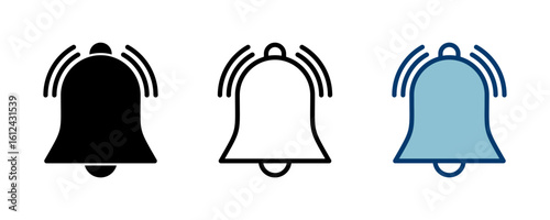 Bell Icon vector isolated on white background. Notification symbol. Bell vector icon