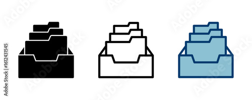 Archive folders icon vector isolated on white background. binders vector icon. Archive storage icon.