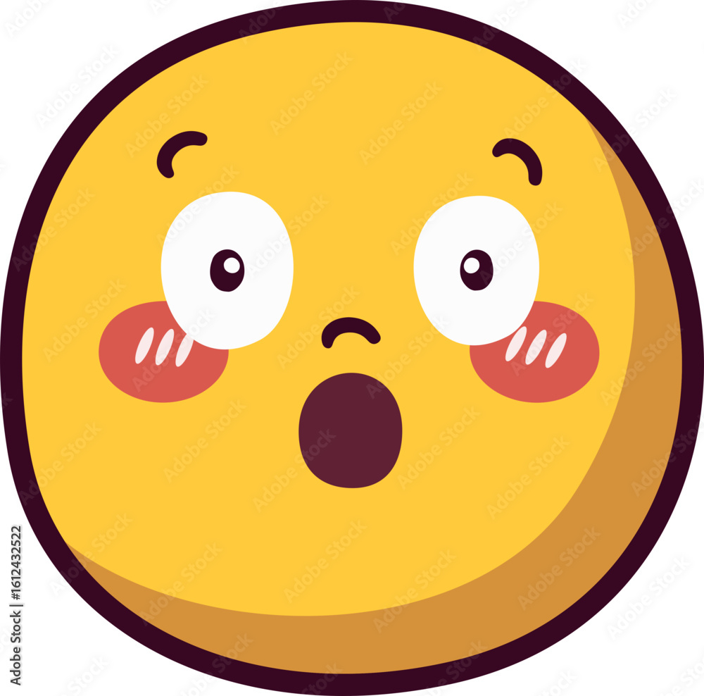 Fototapeta premium Surprised Shocked Face Emoji
