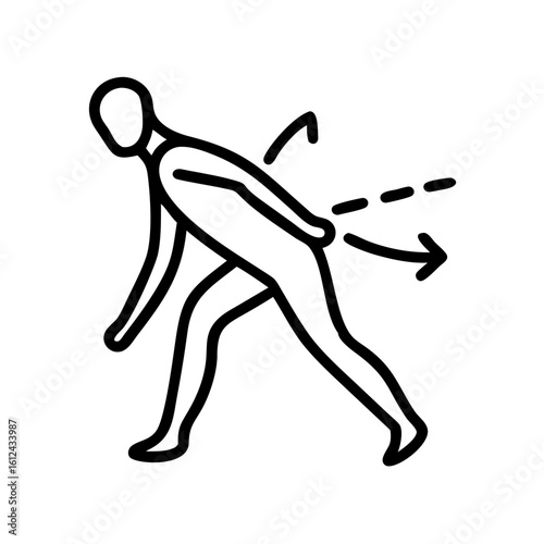 A stylized monochrome illustration showcases a dynamic figure in a moment of motion, executing a throwing action. This graphic is perfect for conveying movement and technique.