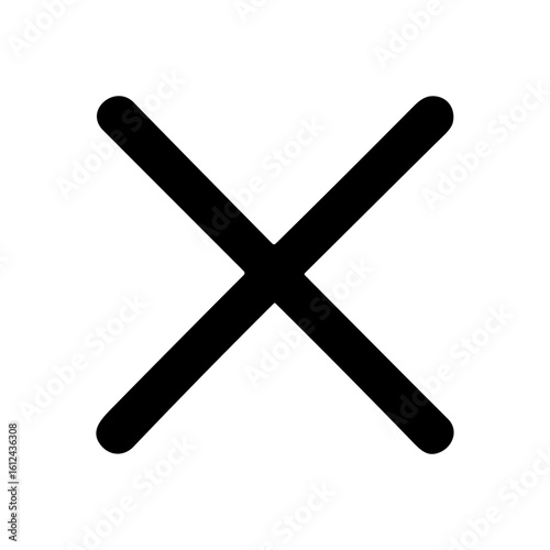 Simple Bold Cross Shape Sign Mark Graphic Element Illustration