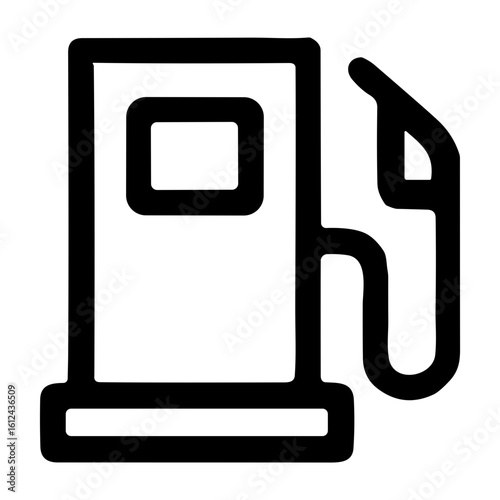 Outline Simple Style Fuel Pump Sign Icon for Petrol or Gas Station