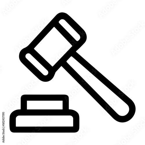Simple Line Art Gavel Justice Legal Law Outline Icon Symbol