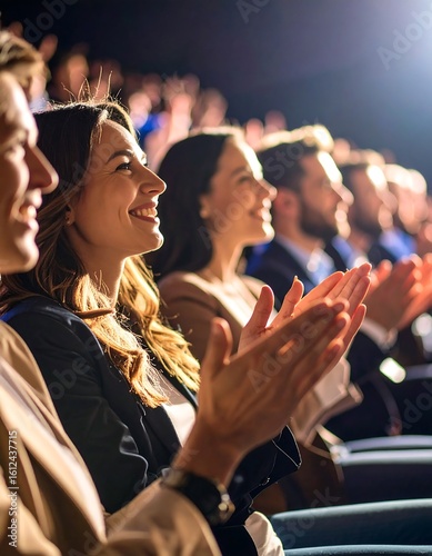 Audience applauding in a theater