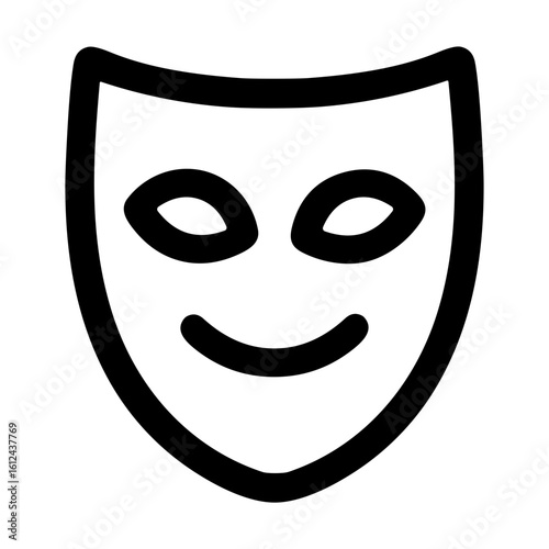 Simple Handdrawn Outline Mask Carnival Face Celebration Party Icon