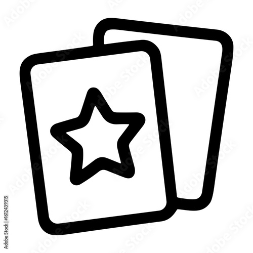 Simple Outline Playing Card Star Shape Icon Graphic Illustration