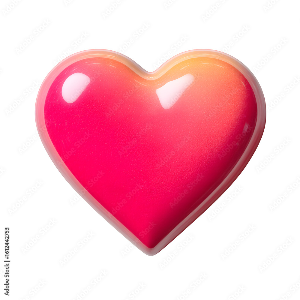 Fototapeta premium Vibrant 3D heart symbol of love, passion, and romance, perfect for Valentine's Day designs