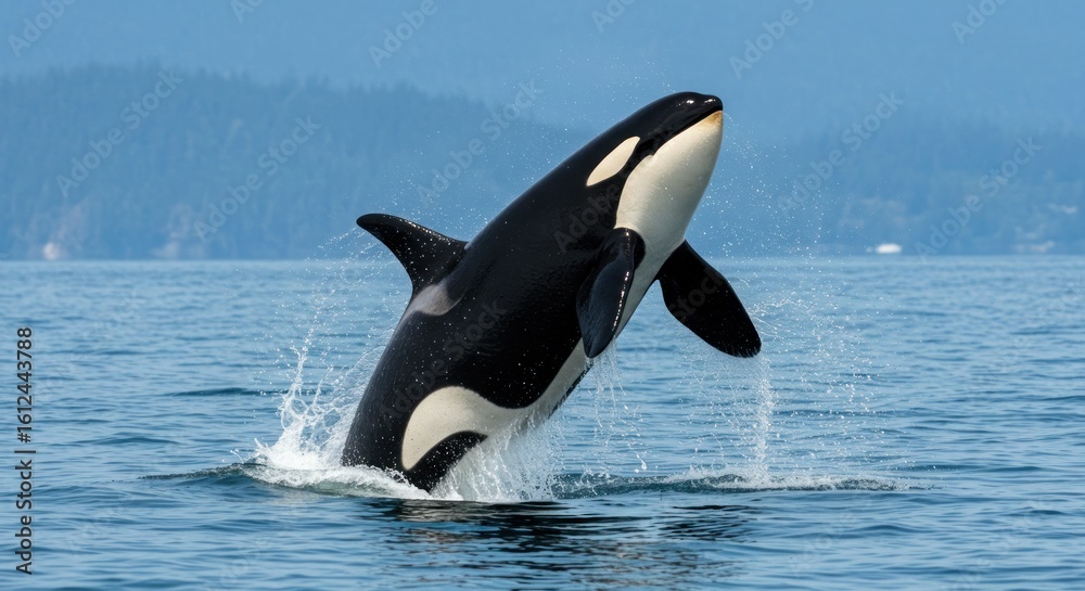 Obraz premium Orca leaping in ocean (1)