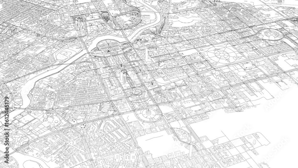 Obraz premium 3D illustration of city and urban in Astana Kazakhstan