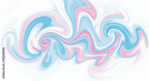 Abstract swirling pastel blue and pink marble texture background ideal for design projects needing a soft and dreamy aesthetic.