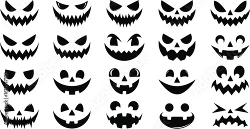 Set of Scary Halloween Pumpkins - Spooky Cut Designs