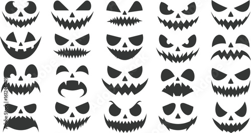Set of Scary Halloween Pumpkins - Spooky Cut Designs