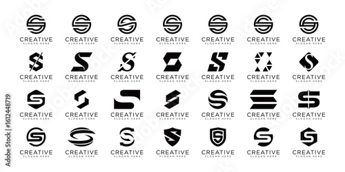 set of letter s logo design template