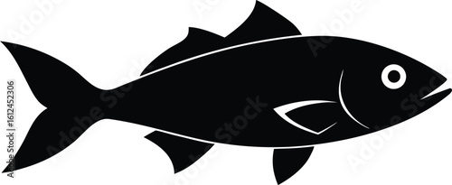 Fish Sea Bass Silhouette Vector illustration