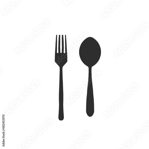 spoon and fork icon without background