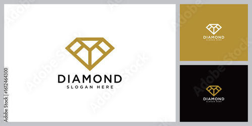 diamond line art geometry  icon vector