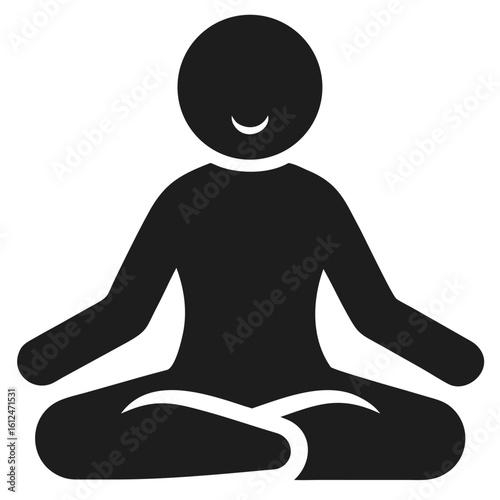 Black silhouette of a person meditating promoting mindfulness and self care practices for relaxation