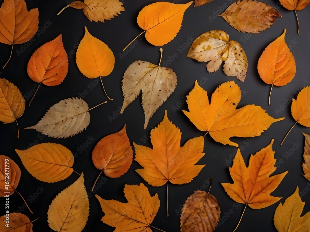 custom made wallpaper toronto digitalAutumn Elegance: Vibrant Fall Leaves on Dark Background